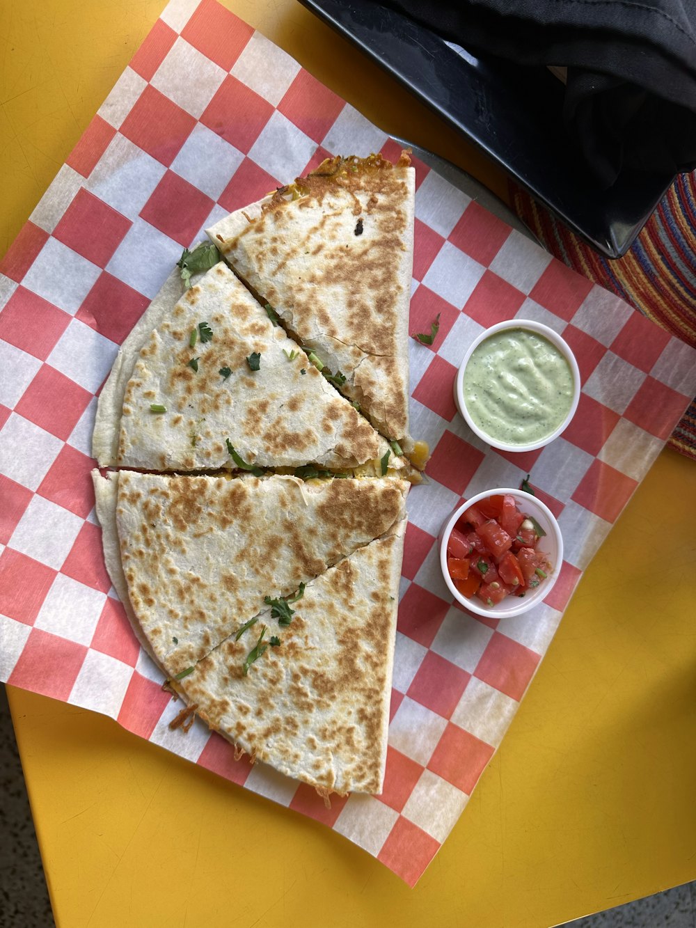 Stock photo of a griddled quesadilla